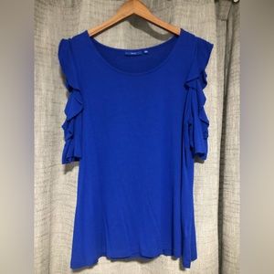 Apt 9, Royal Blue Cold shoulder blouse, Size L
